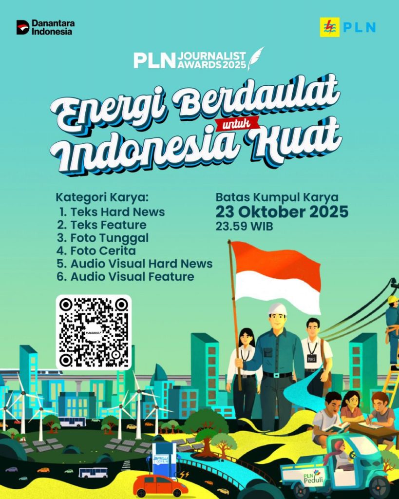 PLN Journalist Awards 2025 mengajak jurnalis berpartisipasi dengan tema Energi Berdaulat untuk Indonesia Kuat.